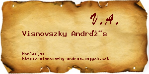 Visnovszky András névjegykártya