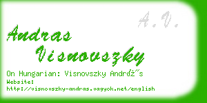 andras visnovszky business card